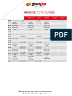 Horarios de Actividades: Palermo