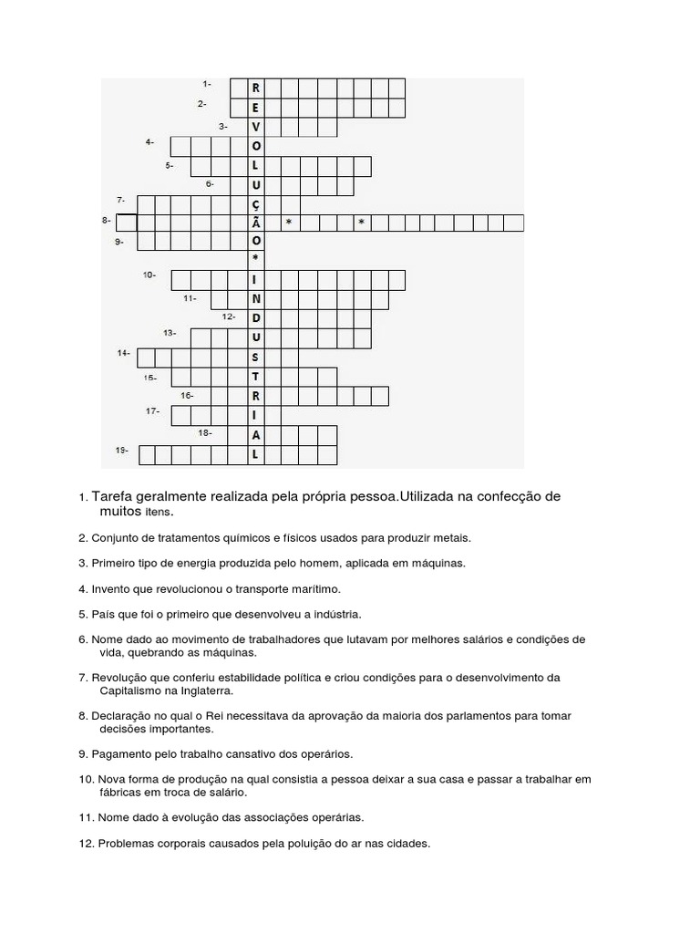 Cruzadinha Revolução Industrial