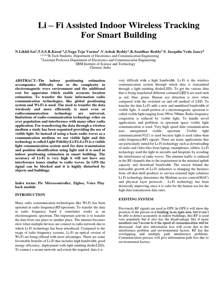 Li-Fi for Indoor Positioning in Smart Buildings | PDF | Radio | Wi Fi