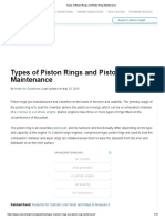 Types of Piston Rings and Piston Ring Maintenance