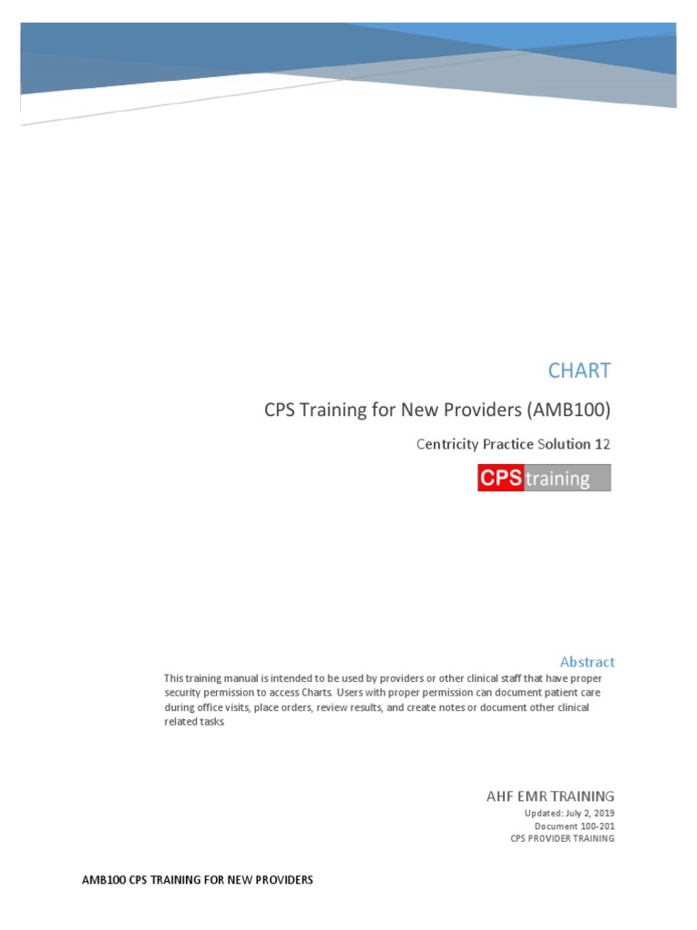 GE Centricity Practice Solution (CPS) Training For New Medical