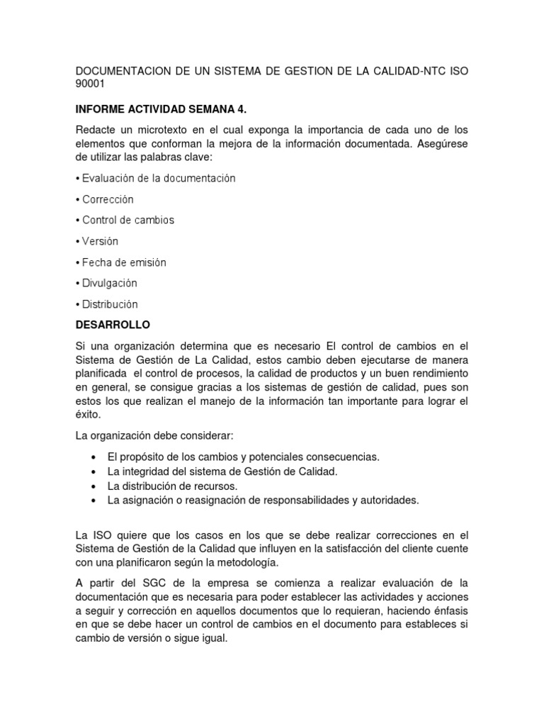 Informe de Gestión de Calidad ISO 9001 | PDF | Gestión de la calidad ...