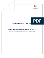 Asian Paints Limited Dividend Distribution Policy