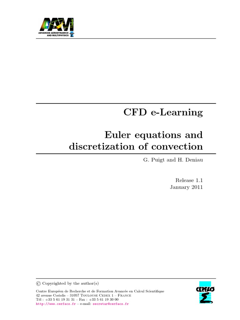 CFD E-Learning Euler Equations and Discr PDF | PDF