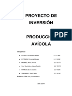 Proyecto de Inversion de Pollos - Año 2019