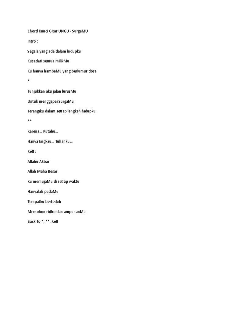 Chord Kunci Gitar Ungu Surgamu Doc