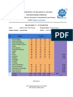 The Ministry of Religious Affairs: Transcript 1 - 6 Semester