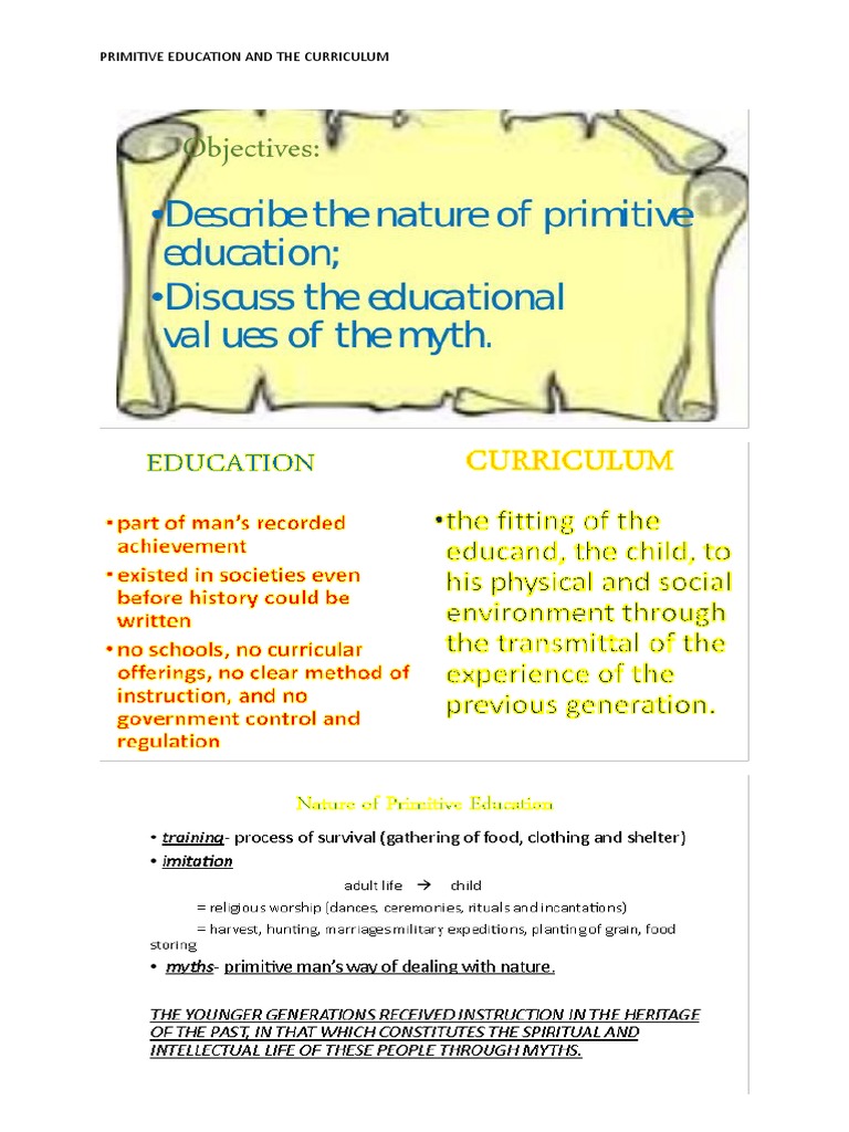 Understanding Primitive Education | PDF