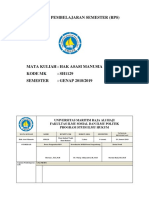 Rencana Pembelajaran Semester Mk. Hak Asasi Manusia