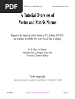 A Tutorial Overview of Vector and Matrix Norms