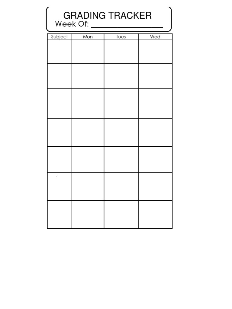 Weekly Grading Tracker Template | PDF