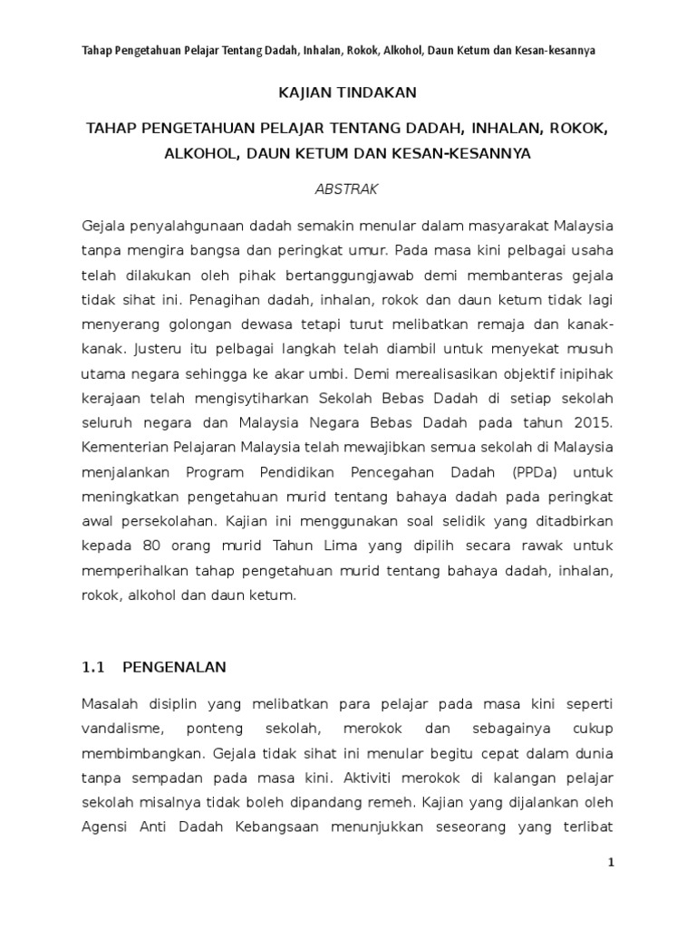 Kt Tahap Pengetahuan Pelajar Pdf