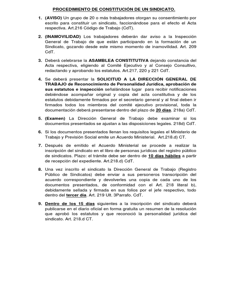 Constitución de un Sindicato en Ecuador | PDF | Finanzas y dinero