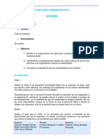 Ejemplo de Informe en Auditoria Administrativa