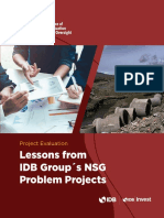 A Review of IDB Groups Non Sovereign Guaranteed Problem Projects 