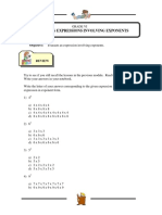 Evaluating Expressions Involving Exponents PDF