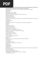 Disclaimer: Note That These Questions Are Just Sample Questions To Help You To Pass The NMC CBT Exam. They Were Sent in by A Reader