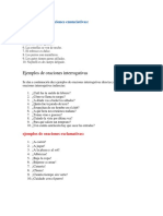 Oraciones enunciativas, interrogativas, exclamativas, exhortativas, desiderativas y dubitativas