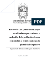 Protocolo ODD para estudiar comportamiento comunidad con pluralidad género