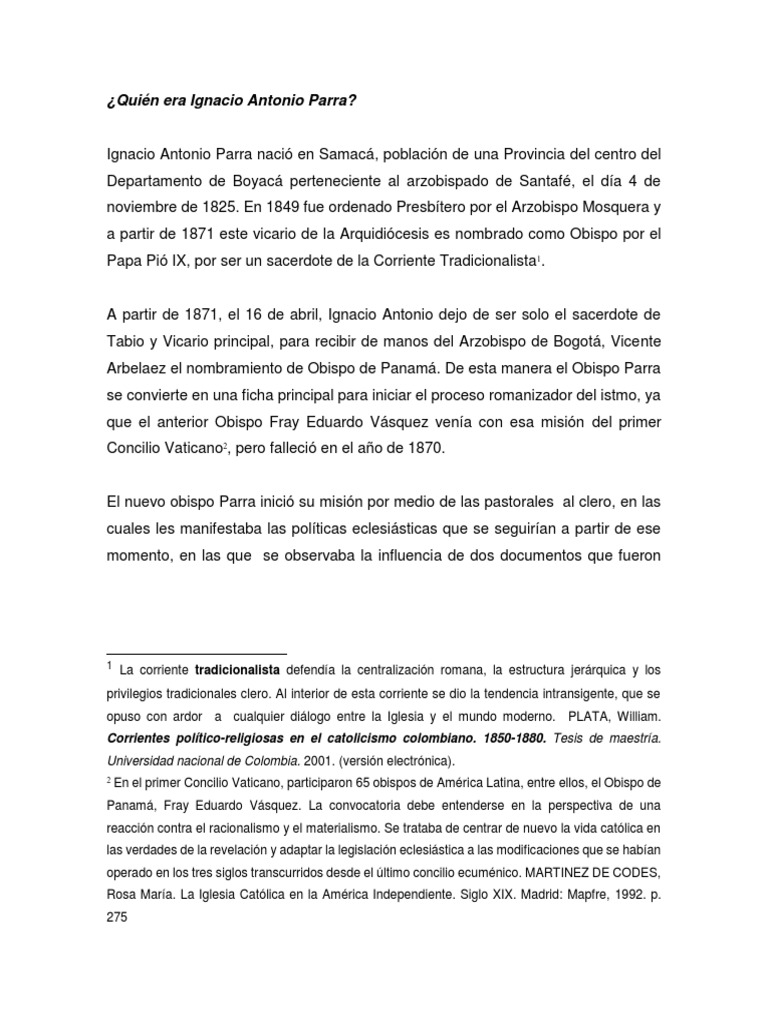 Biografía de Ignacio Antonio Parra | PDF | obispo | Iglesia Católica