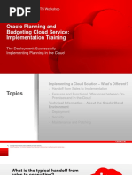 The deployment implementation PBCS