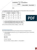 Probabilidad y Estadística: Examen de Probabilidad Condicional e Independiente