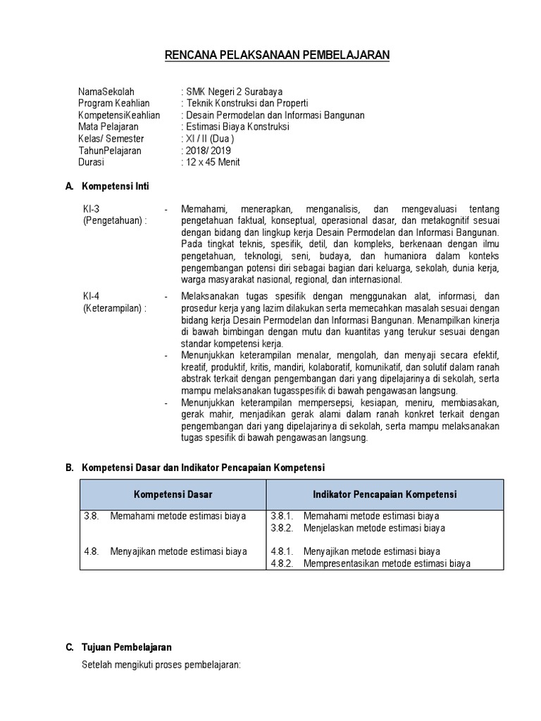 Metode Estimasi Biaya Konstruksi | PDF