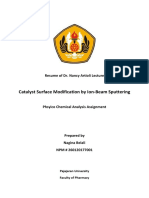 Catalyst Surface Modification by Ion-Beam Sputtering: Resume of Dr. Nancy Artioli Lecture