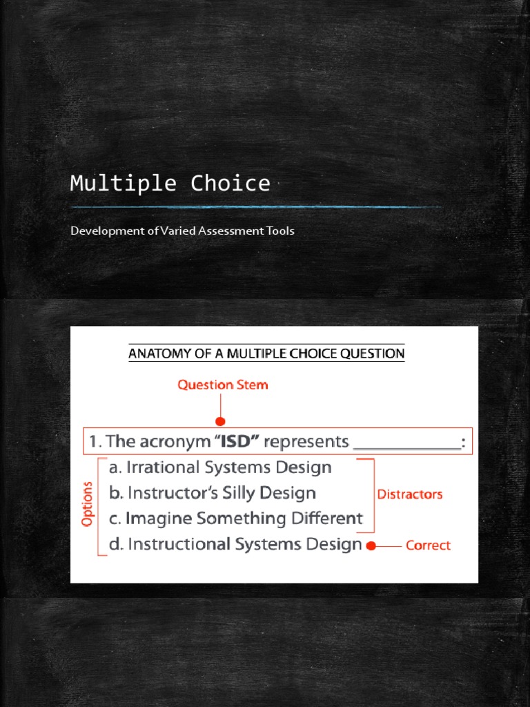 Multiple Choice: Development of Varied Assessment Tools | PDF ...