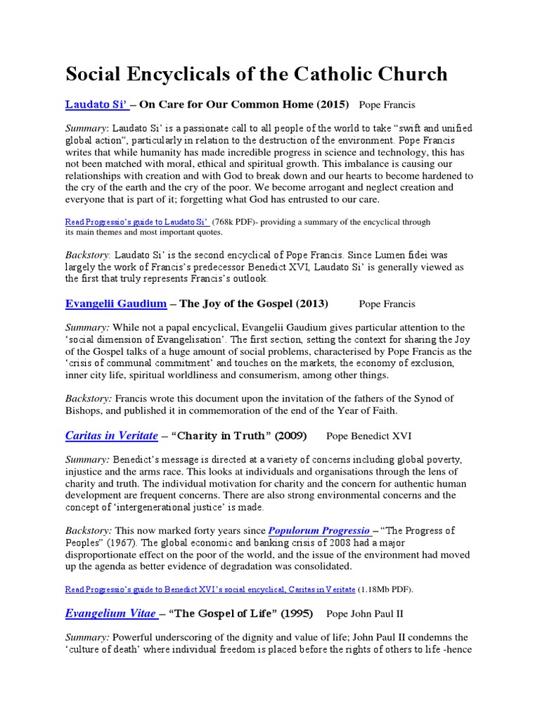 02 Social Encyclicals of The Catholic Church PDF Second Vatican