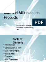 Milk and Milk Products: Presenter Name: NITIN SINGHAL Department: Food Technology, LPU