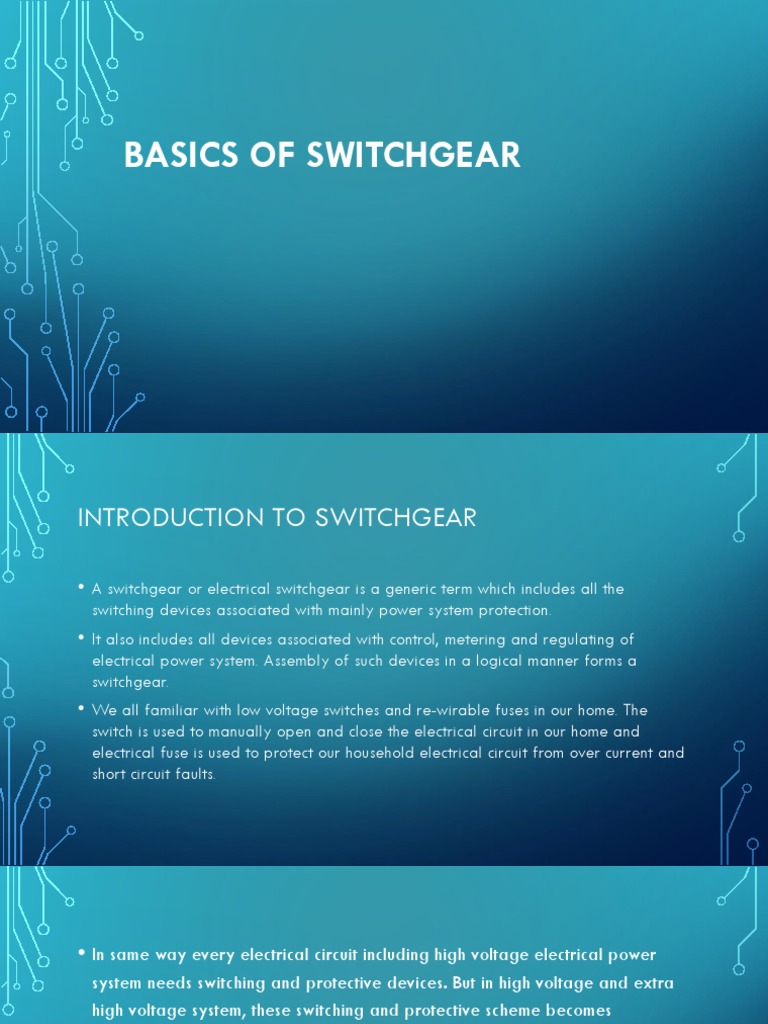 Types and Basics of Switchgear | PDF | Fuse (Electrical) | High Voltage