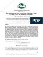 Entrepreneurial and Buyer-Driven Local Wine Supply Chains Case Study of Acres of Land Winery in Kentucky