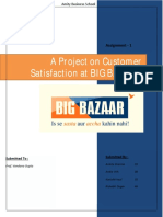 Amity Business School Assignment - Customer Satisfaction at BIG BAZAAR