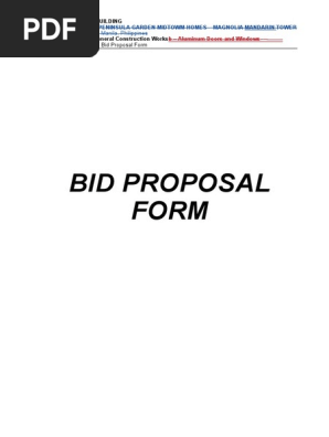 BID PROPOSAL