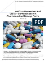 Prevention of Contamination and Cross - Contamination in Pharmaceutical Dosage Forms