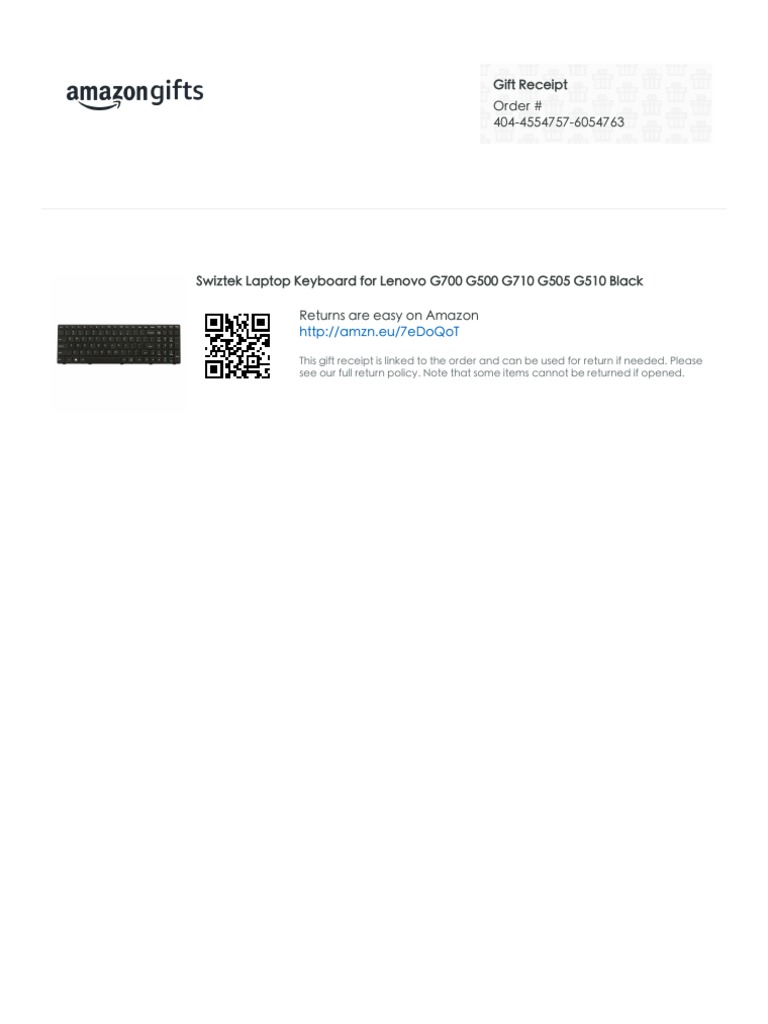 Amazon Gift Receipt PDF