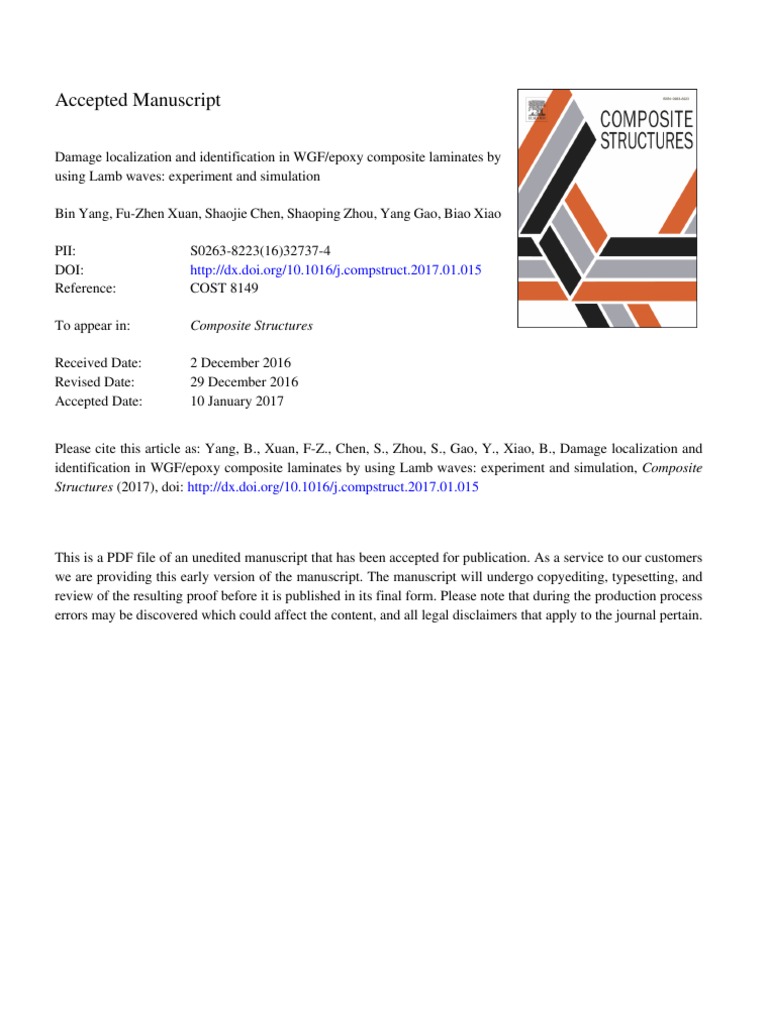 Damage Detection in WGF/Epoxy Laminates | PDF | Normal Mode | Waves