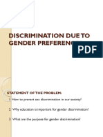 Discrimination Due To Gender Preferences