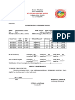 Holjogon Elementary School: Certificate of Transfer