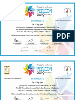 PEDICON 2019 Delegate Certificate