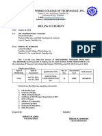 Billing Statement For Assessment Center