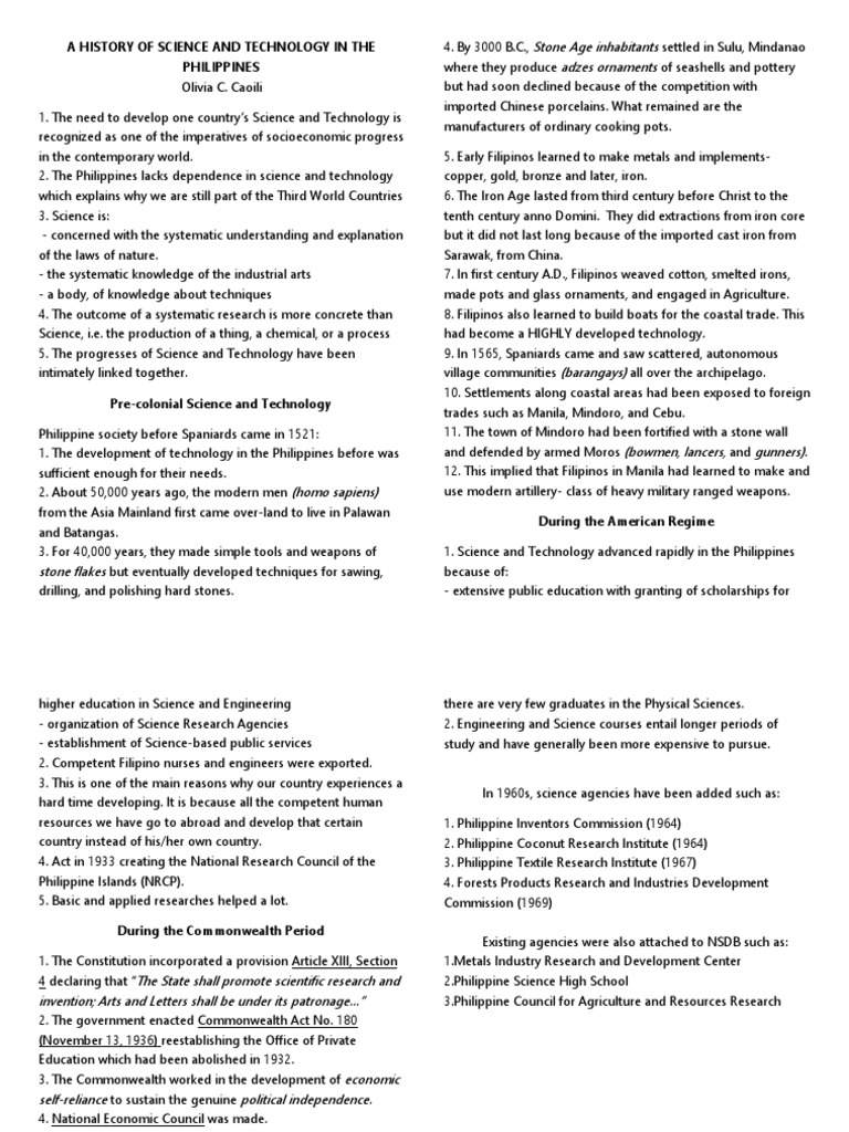 Development of science and technology in the philippines colonial period image