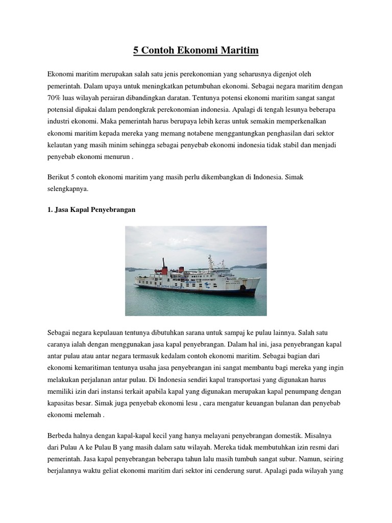 5 Contoh Ekonomi Maritim PDF