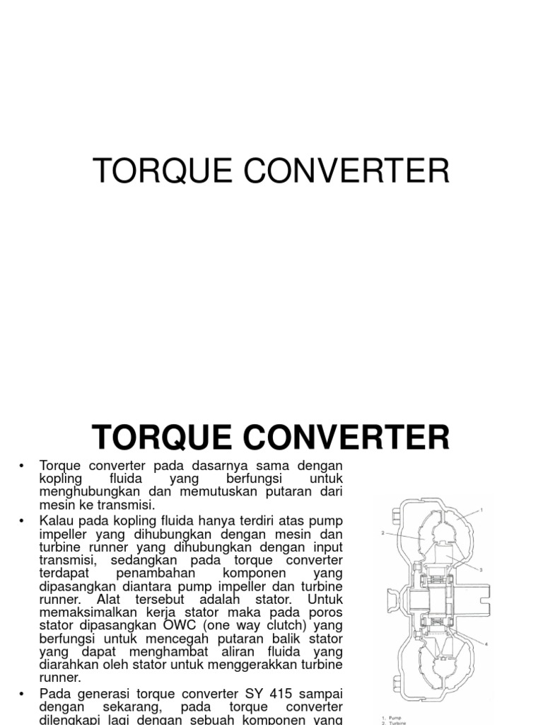 Fungsi dan Komponen Torque Converter | PDF | Teknologi & Rekayasa