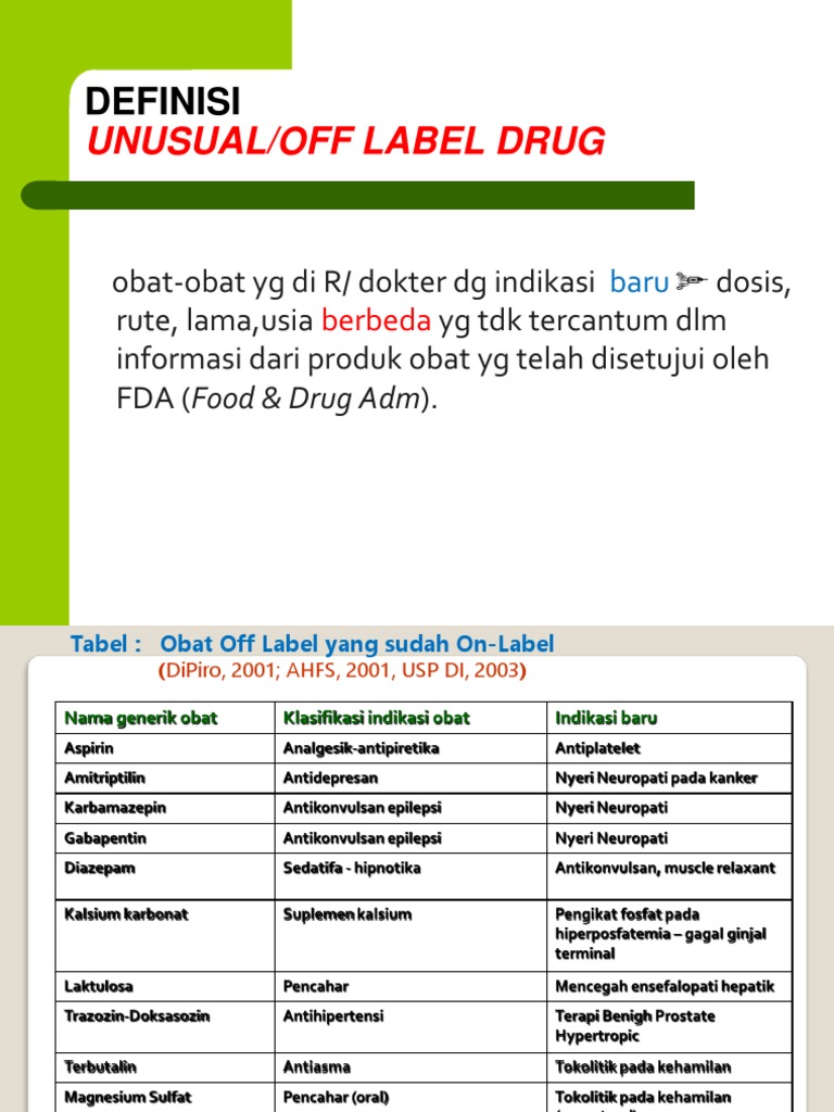 Off Label Drugs PDF