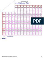 Printable Multiplication Table