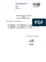 PT. SENATAMA LABORANUSA Ethanol 96% Certificate Analysis