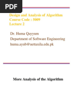 Design and Analysis of Algorithm Course Code: 5009