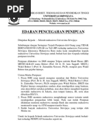 Surat Edaran Hati Hati Penipuan